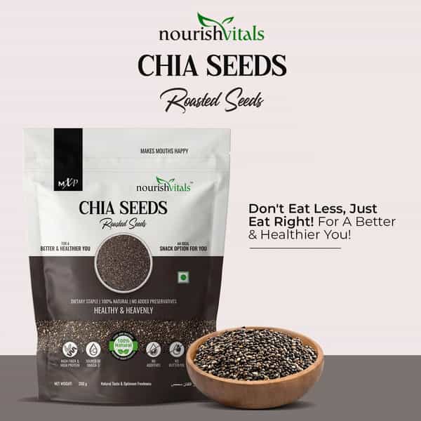 Nourishvitals Healthy Munching Combo Pumpkin Raw Unroasted Seeds + Chia Roasted Seeds (200Gm Each)