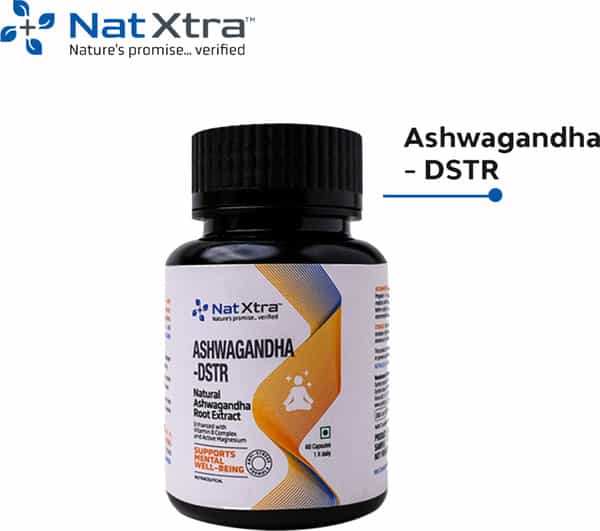 Natxtra Ashwagandha - Dstr - For Stress Relief And Better Brain Function- (60 Capsules)