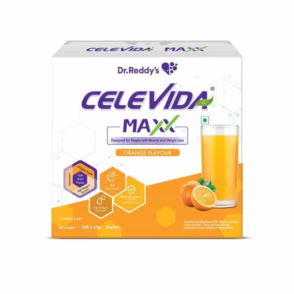 Celevida Maxx-High-Protein & Immunity Supplement- Supports Muscle Health |Orange|462G
