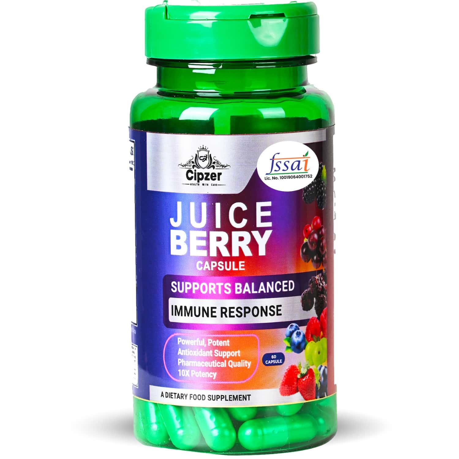 Cipzer Juice Berry Capsules: Nourish Well-being, Immunity, Skin, Hair & Heart Health - 60 Capsules