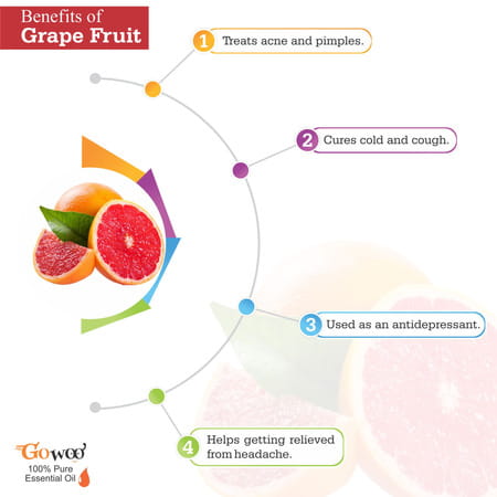 Pack Of 2 Grape Fruit Essential Oil & Olive Carrier Oil - 100% Pure & Natural Oil