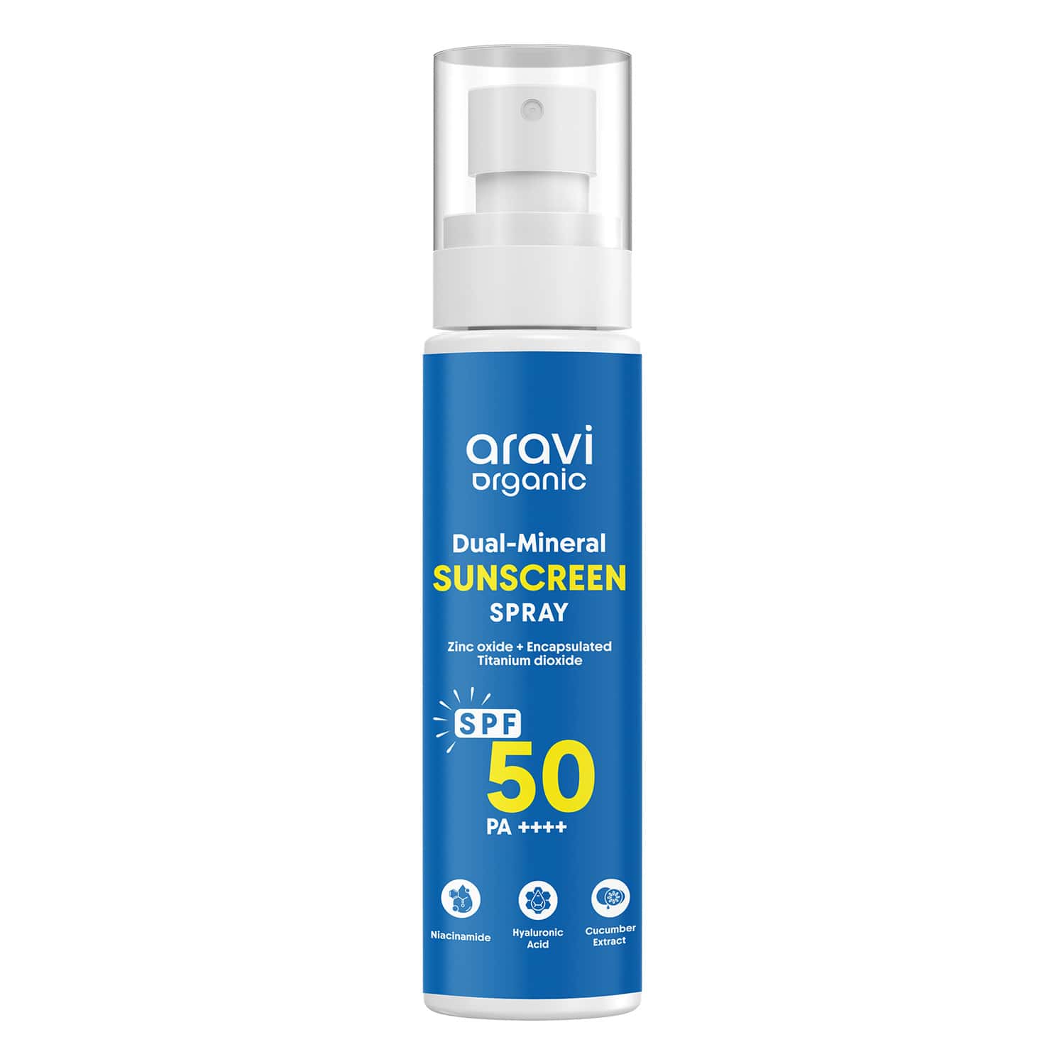 Aravi Organic Dual Mineral Sunscreen Body Spray Spf 50 Pa++++ - Broad Spectrum - 100ml