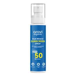 Aravi Organic Dual Mineral Sunscreen Body Spray Spf 50 Pa++++ - Broad Spectrum - 100ml