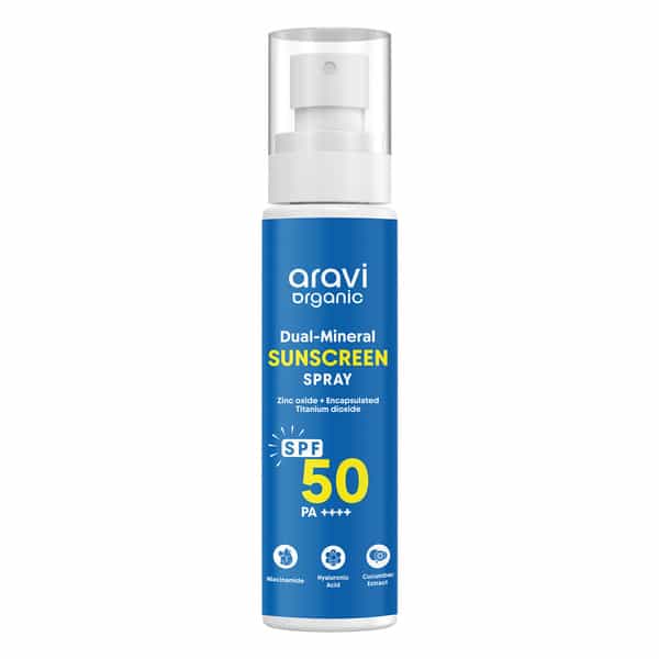 Aravi Organic Dual Mineral Sunscreen Body Spray Spf 50 Pa++++ - Broad Spectrum - 100Ml