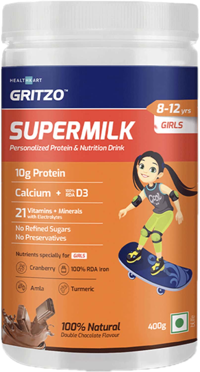 Gritzo Supermilk 8-12y (girls) Nutrition Drink- Double Chocolate Flavour 400 G