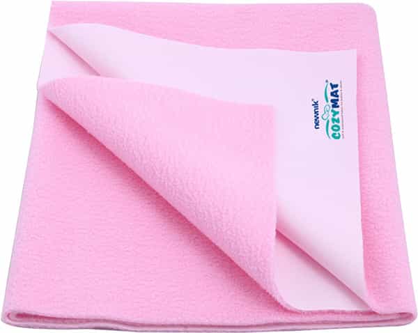 Newnik Cozymat Soft Water-Proof Reusable Mat (Size: 70Cm X 50Cm) Pink Small
