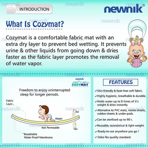Newnik Cozymat Soft Water-Proof Reusable Mat (Size: 70Cm X 50Cm) Pink Small