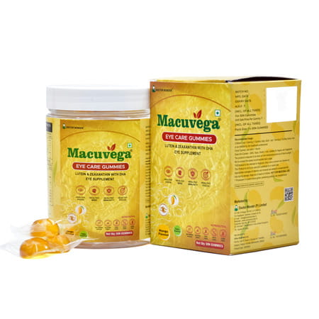 Dr Wonder Macuvega Eye Care Gummies|Plant Based Lutein Supplement (Pack Of 2 | 60 Gummies)