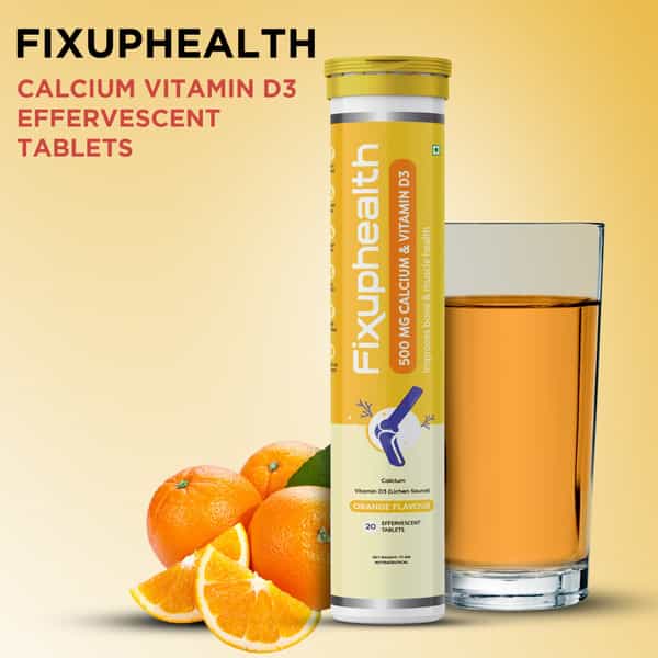 Fixuphealth Calcium 500Mg Vitamin D3 20 Tablets & Glutathione Vit C Aloe Vera Skin Glow 15 Tablets