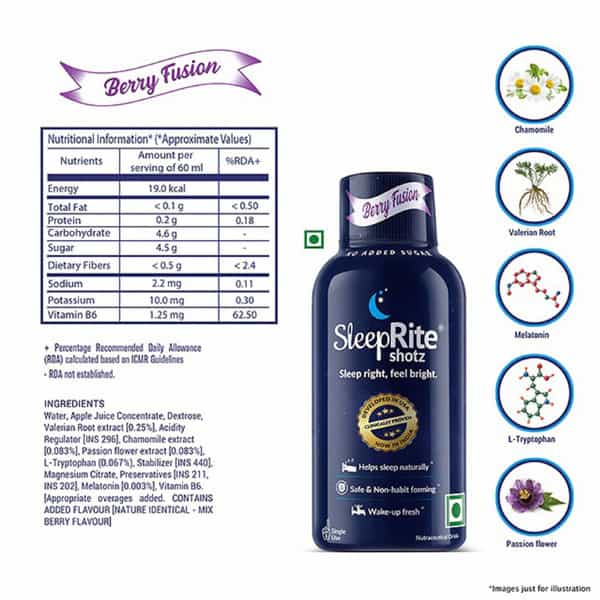 Sleeprite Shotz 2 Berry 2 Licious Litchi (Pack Of 4) Bottle Of 60 Ml