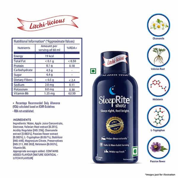 Sleeprite Shotz 2 Berry 2 Licious Litchi (Pack Of 4) Bottle Of 60 Ml