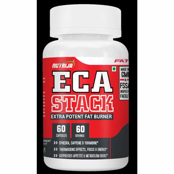 Nutrija Eca Stack - Extra Potent Fat Burner | Ephedra Extract | Yohimbine | Caffeine - 60 Capsules