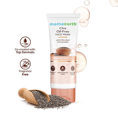Mamaearth Chia Oil Free Face Wash With Chia Seed & Ceramides - 100Ml