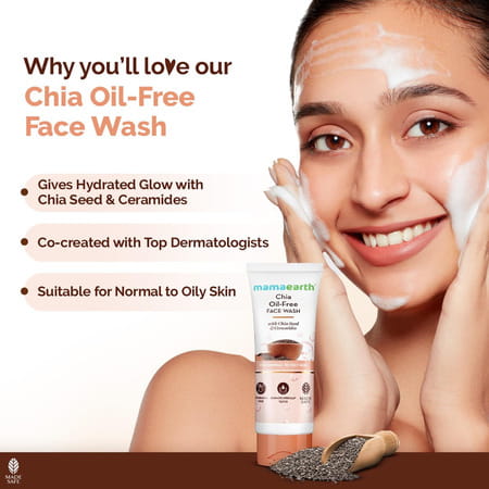 Mamaearth Chia Oil Free Face Wash With Chia Seed & Ceramides - 100Ml