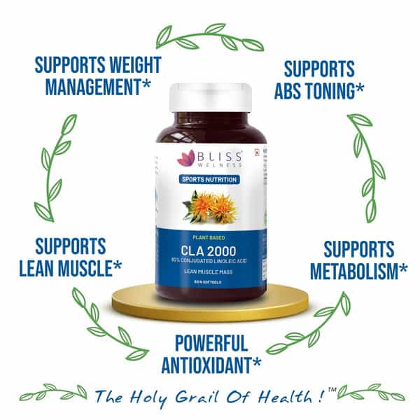 Bliss Welness Cla 2000 Supplement For Lean Muscles | For Men And Women | 60 Softgel Capsules 