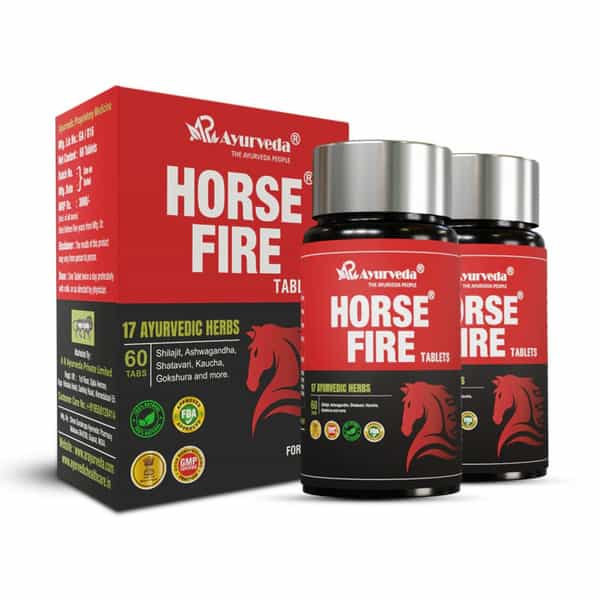 A R Ayurveda Horse Fire Tablets For Men For Stamina & Overall Wellbeing - 60 Tablets Pack Of 2