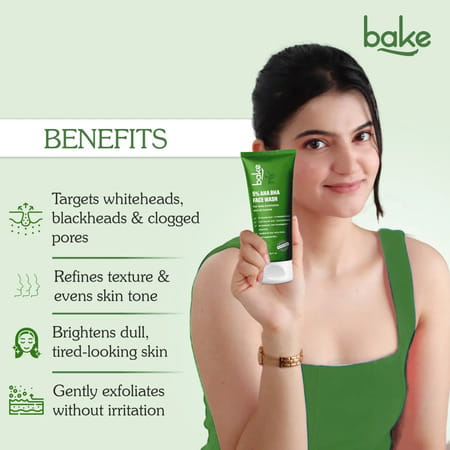 Bake 5% Aha Bha Face Wash For Acne | Pores & Oil Control (100Ml)