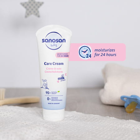 Sanosan Milk Protein Formula Daily Full Body & Face Moisturizing Milky Cream | Newborn Baby - 100 G