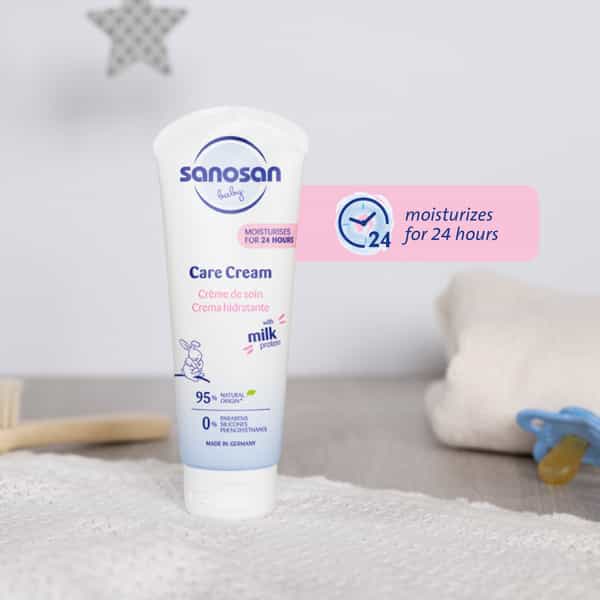 Sanosan Milk Protein Formula Daily Full Body & Face Moisturizing Milky Cream | Newborn Baby - 100 G