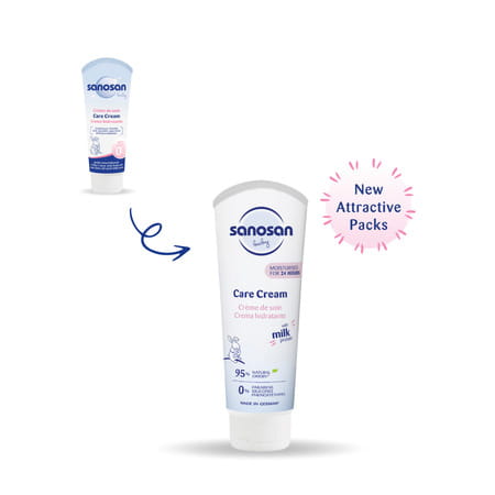 Sanosan Milk Protein Formula Daily Full Body & Face Moisturizing Milky Cream | Newborn Baby - 100 G