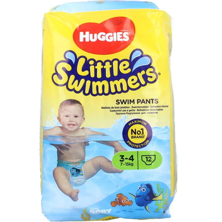 Huggies Little Swimmers Disposable Swim Diapers Unisex | Small | Size 3-4 | 12 Counts