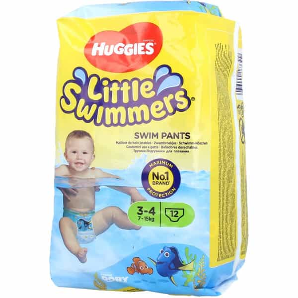 Huggies Little Swimmers Disposable Swim Diapers Unisex | Small | Size 3-4 | 12 Counts