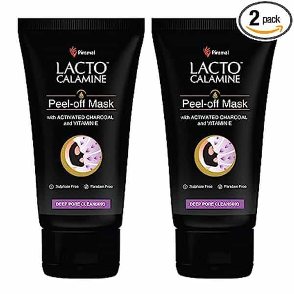 Lacto Calamine Face Peel Off Mask With Activated Charcoal And Vitamin E | 60 G | Pack Of 2