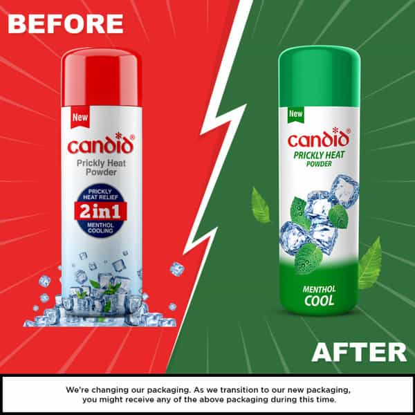 New Candid Menthol Cool Prickly Heat Powder 120 Gm