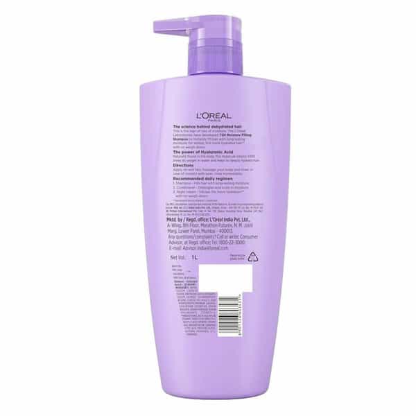 L'oreal Paris Hyaluron Moisture 72Hr Moisture Filling Shampoo With Hyaluronic Acid | 1Ltr