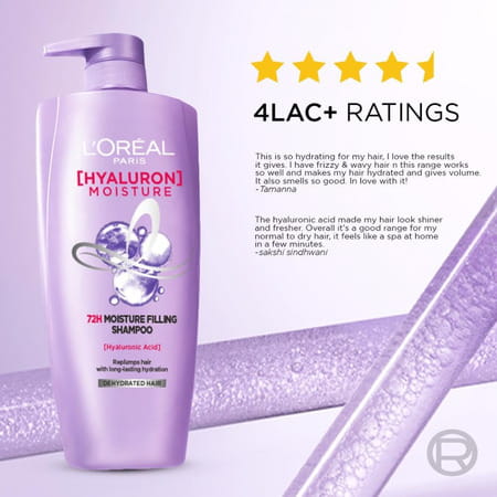 L'Oreal Paris Hyaluron Moisture 72hr Moisture Filling Shampoo With Hyaluronic Acid | 1ltr