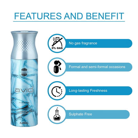 Ajmal 3 Avid For Men And 1 Magnetize For Unisex Deodorants Each 200ml Combo Pack Of 4 (Total 800ml)