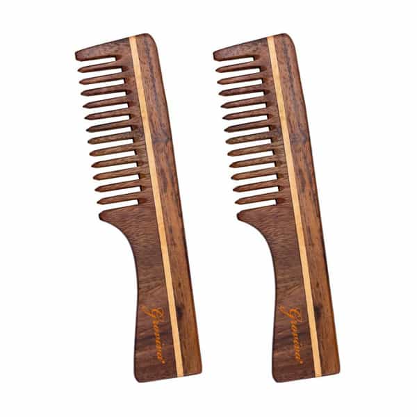 Groviva Sheesham Wood Comb 15 Fc | Hair Straightening | For Men (Pack Of 2)