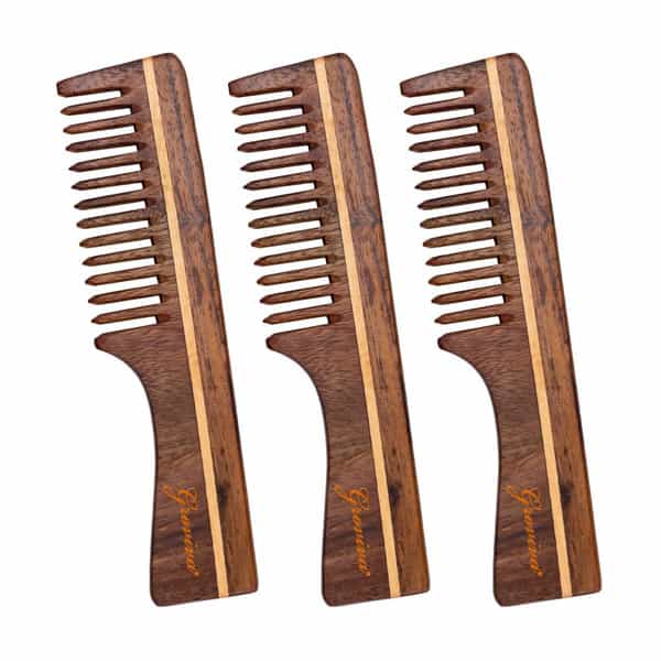 Groviva Sheesham Wood Comb 15 Fc | Hair Straightening | For Men (Pack Of 2)