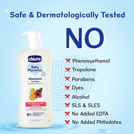 Chicco Baby Moments Calendula And Hibiscus No Tears Bottle Of 500ml Shampoo