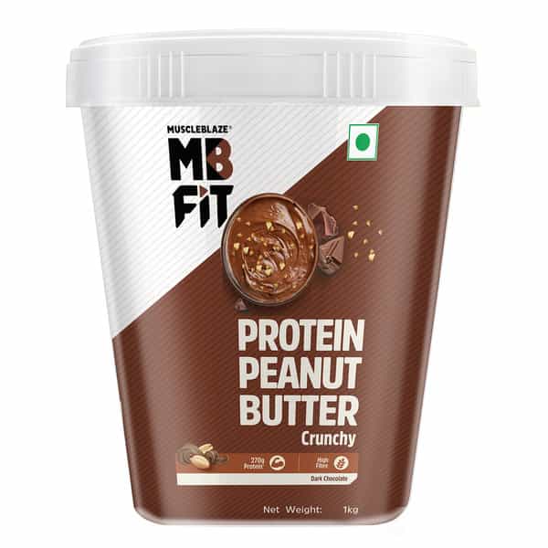 Muscleblaze Fit High Protein Peanut Butter | Crunchy (Dark Chocolate Spread | 1Kg) | 27G Protein