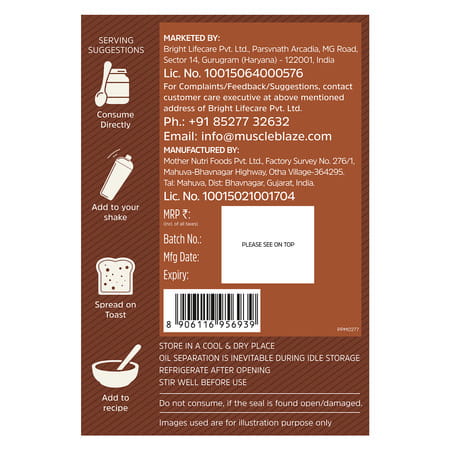 Muscleblaze Fit High Protein Peanut Butter | Crunchy (Dark Chocolate Spread | 1Kg) | 27G Protein