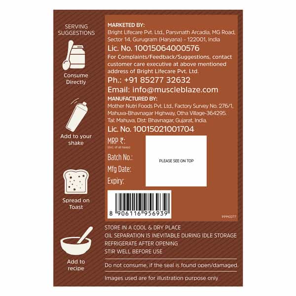 Muscleblaze Fit High Protein Peanut Butter | Crunchy (Dark Chocolate Spread | 1Kg) | 27G Protein