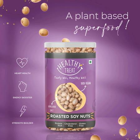 Healthy Treat Roasted Soyabean 400 Gm - Pack Of 2- 200 Gm Each