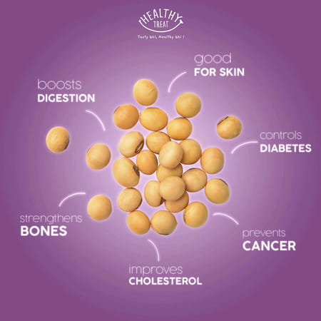 Healthy Treat Roasted Soyabean 400 Gm - Pack Of 2- 200 Gm Each