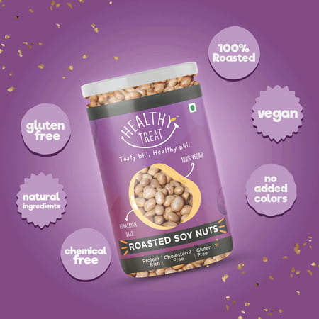 Healthy Treat Roasted Soyabean 400 Gm - Pack Of 2- 200 Gm Each