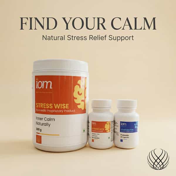 Iom Bioworks Stress Wise Stress Support Supplement For Adults | Combo Pack Of 3