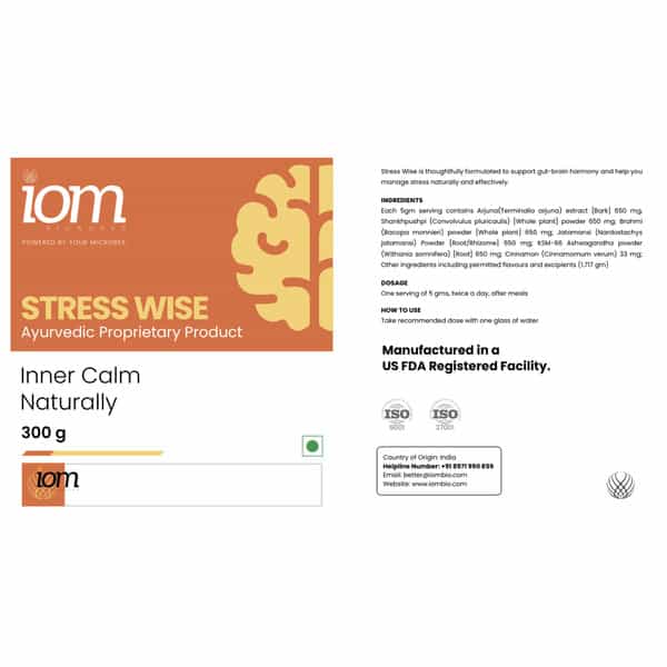 Iom Bioworks Stress Wise Stress Support Supplement For Adults | Combo Pack Of 3