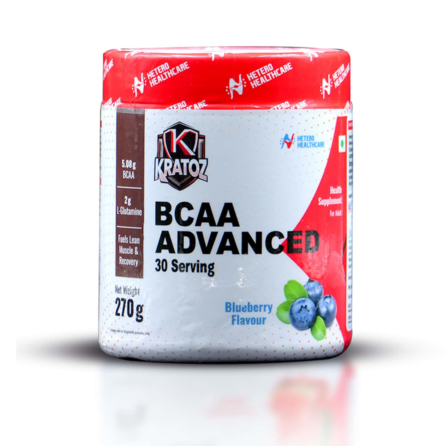 Kratoz Bcaa Advanced Powder For Lean Muscle & Recovery - 30 Servings - 270g - (Blue Berry)