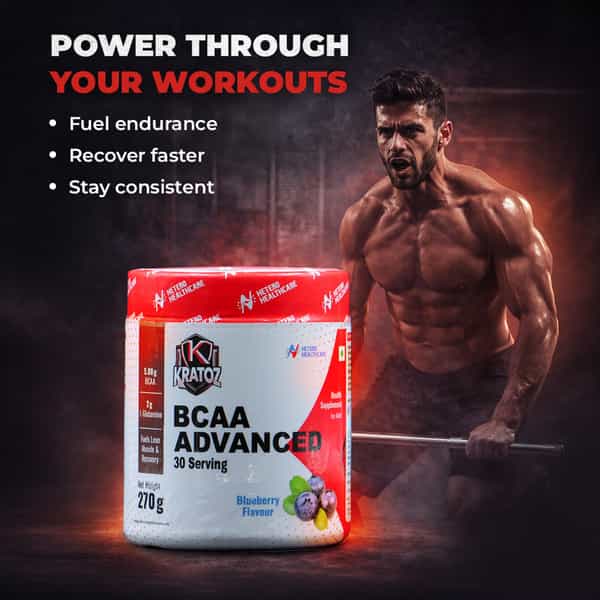 Kratoz Bcaa Advanced Powder For Lean Muscle & Recovery - 30 Servings - 270G - (Blue Berry)