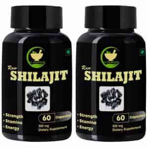 Fij Ayurveda Raw Shilajit/shilajeet Capsule For Men & Women - 500mg 60 Capsules (pack Of 2)
