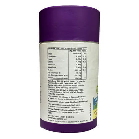 O'Brain Fish Oil Mango & Peach Flavour Emulsion 150 Ml