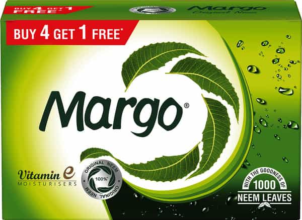 Margo 100% Original Neem Soap With Vitamin E 100 G (Buy 4 Get 1 Free)
