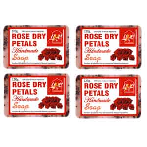 Ynb Yours Natural Buddy Organic Rose Dry Petals Handmade Sls & Paraben Free Soap 120g (pack Of 4)
