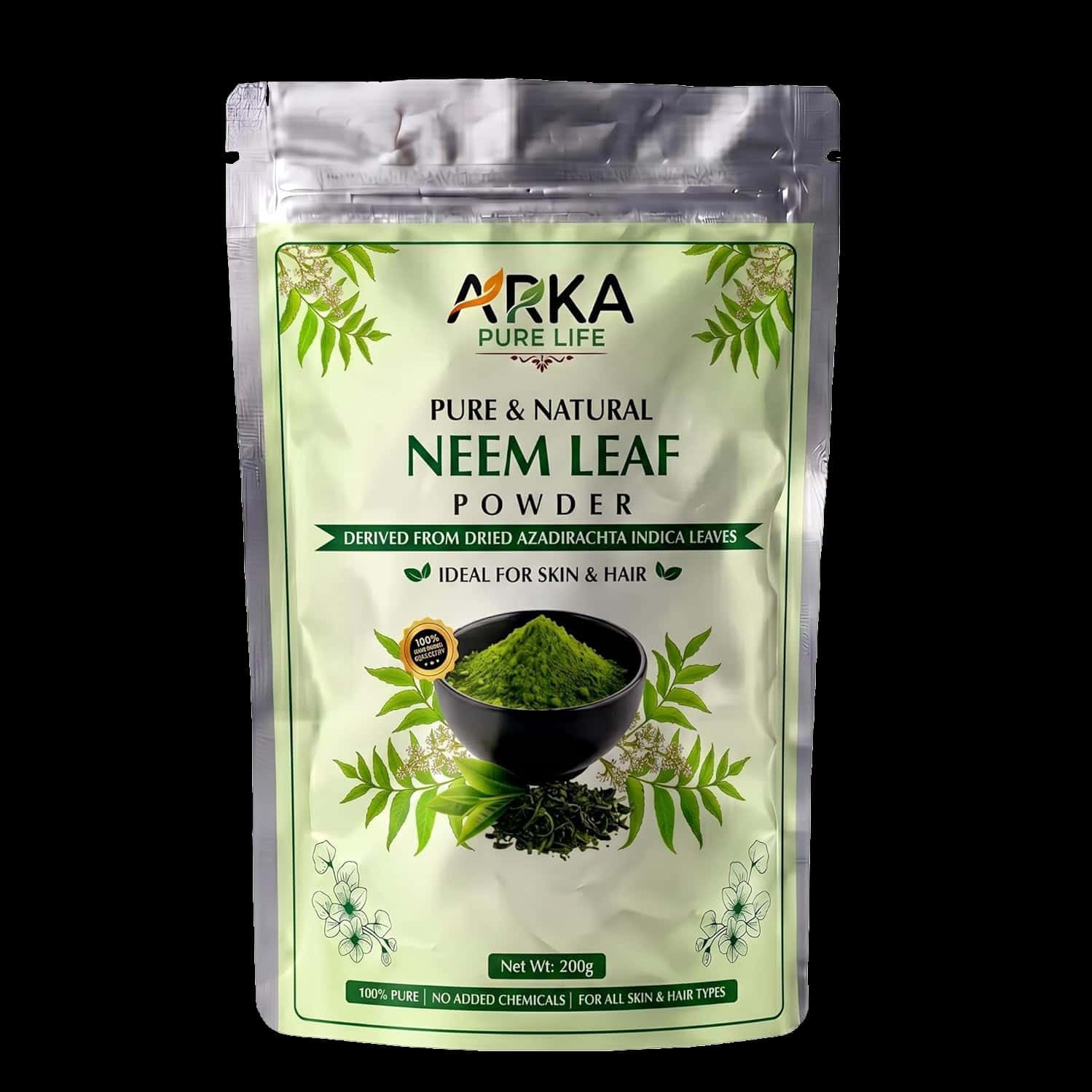 Arka Pure Life 100% Natural Neem Leaf Powder For Face | Pure & Organic Anti-Acne Face Pack (200g)