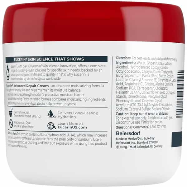 Eucerin Advanced Repair Cream Adults Dry To Very Dry Skin 454 G